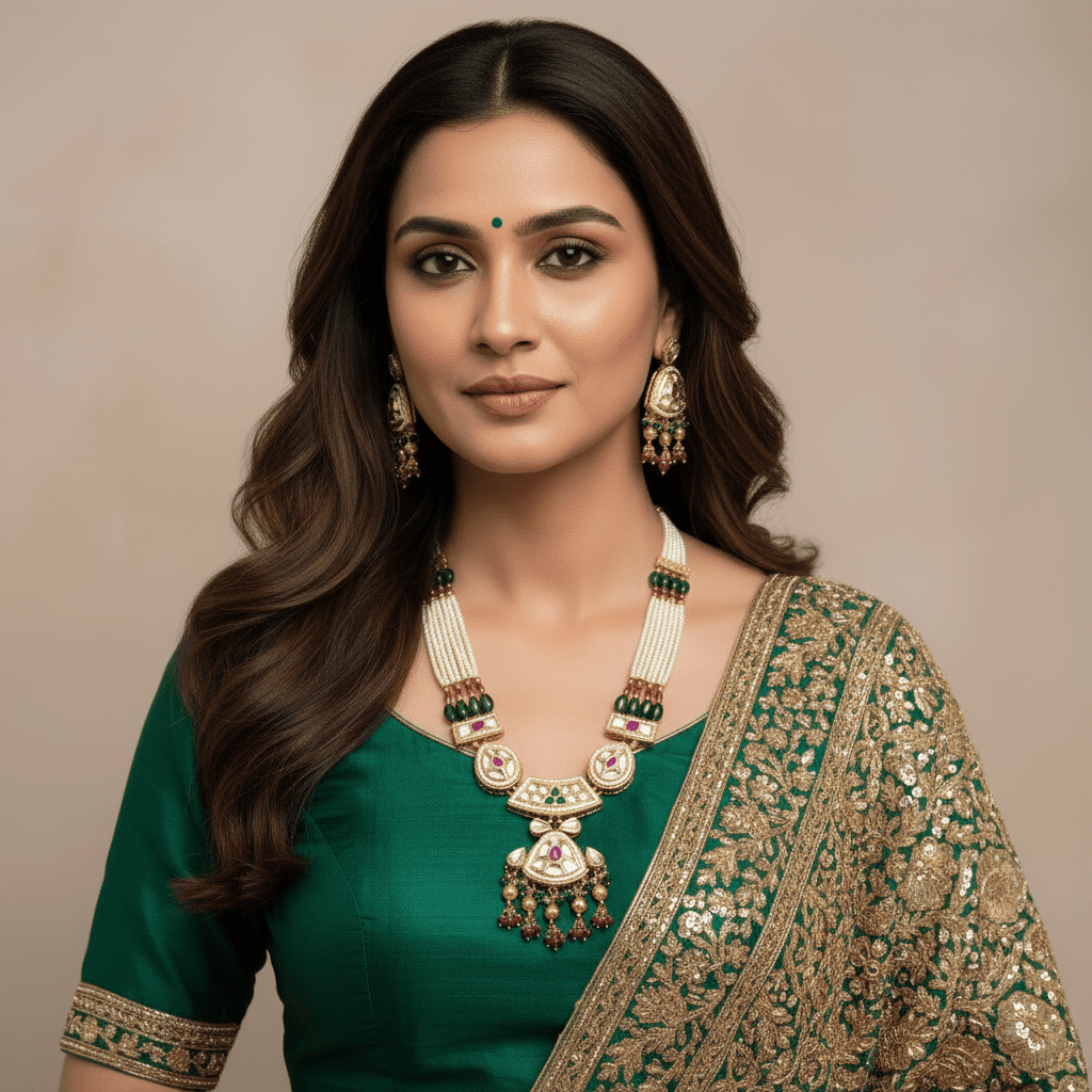 Regal Kundan Pearl Multilayer Necklace Set - N-24-N-O-1FYKY-VJ