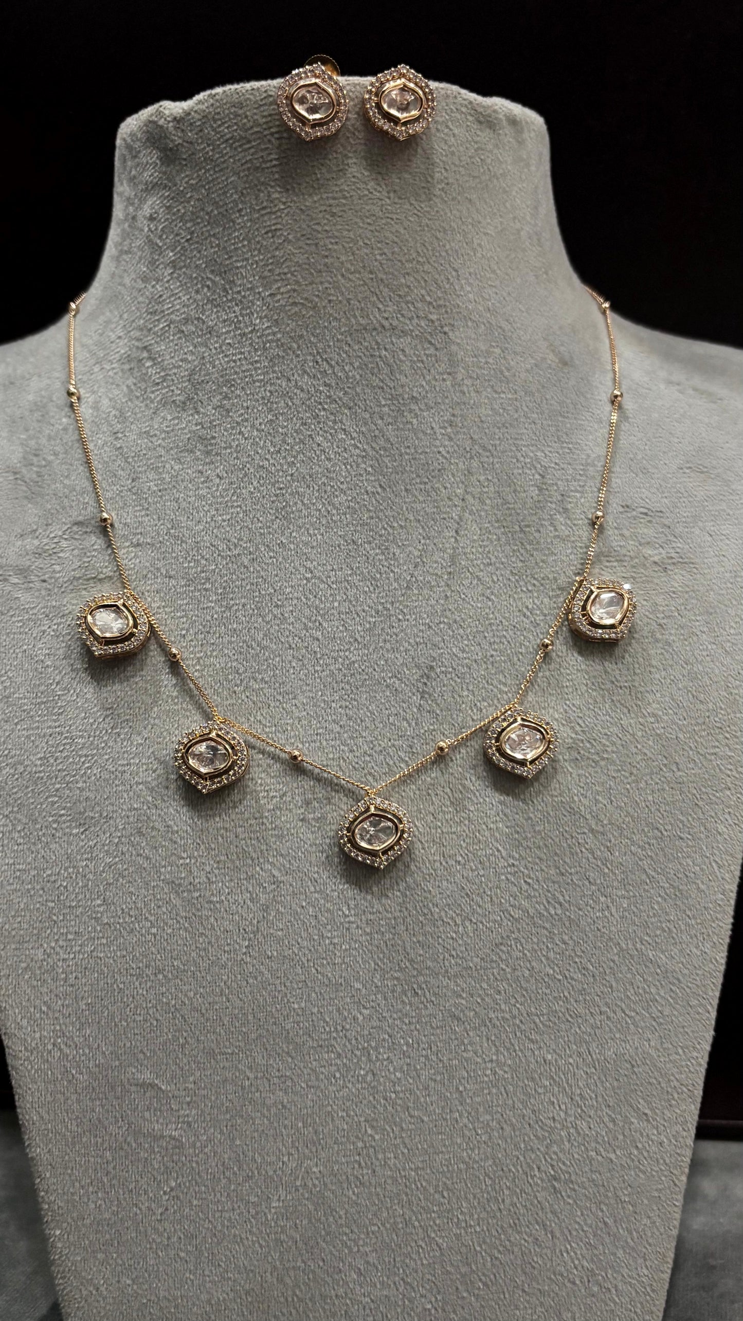 Anaya Moissanite Station Necklace Set