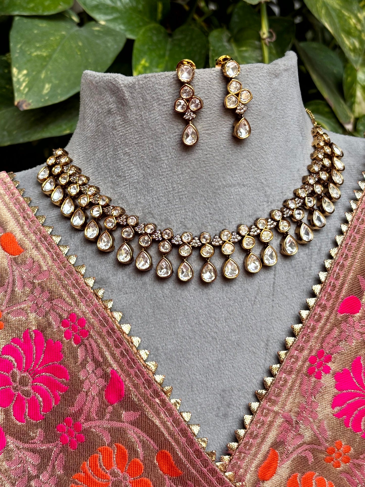 Lavanya Wedding Moissanite Necklace Set -