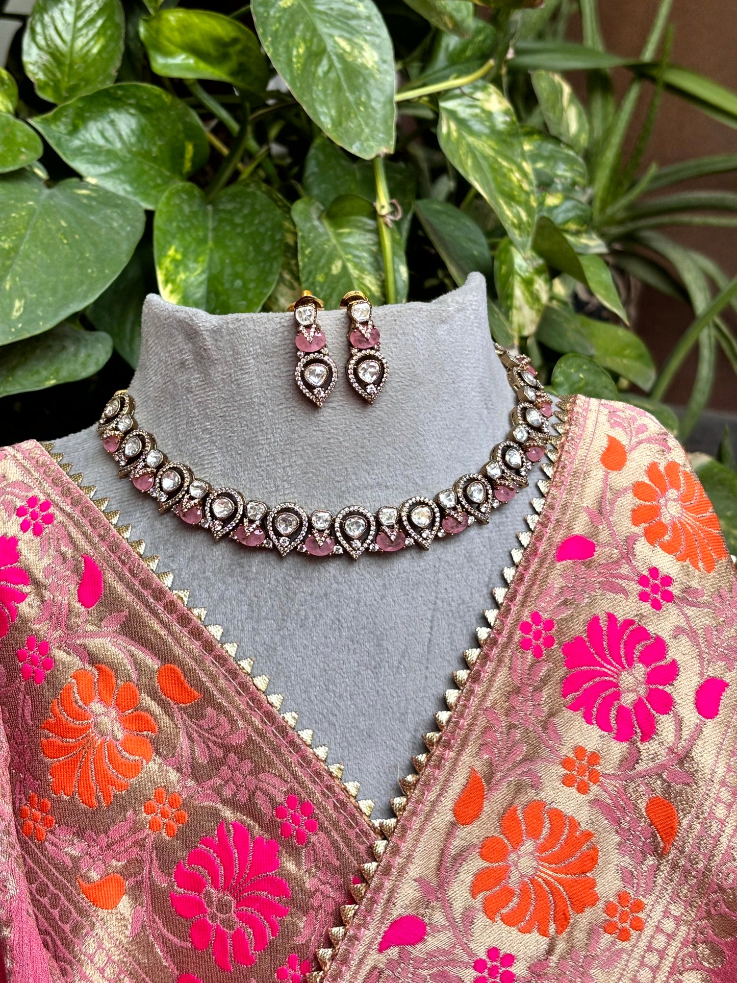 Tanvi Blush Pink Festive Necklace Set -