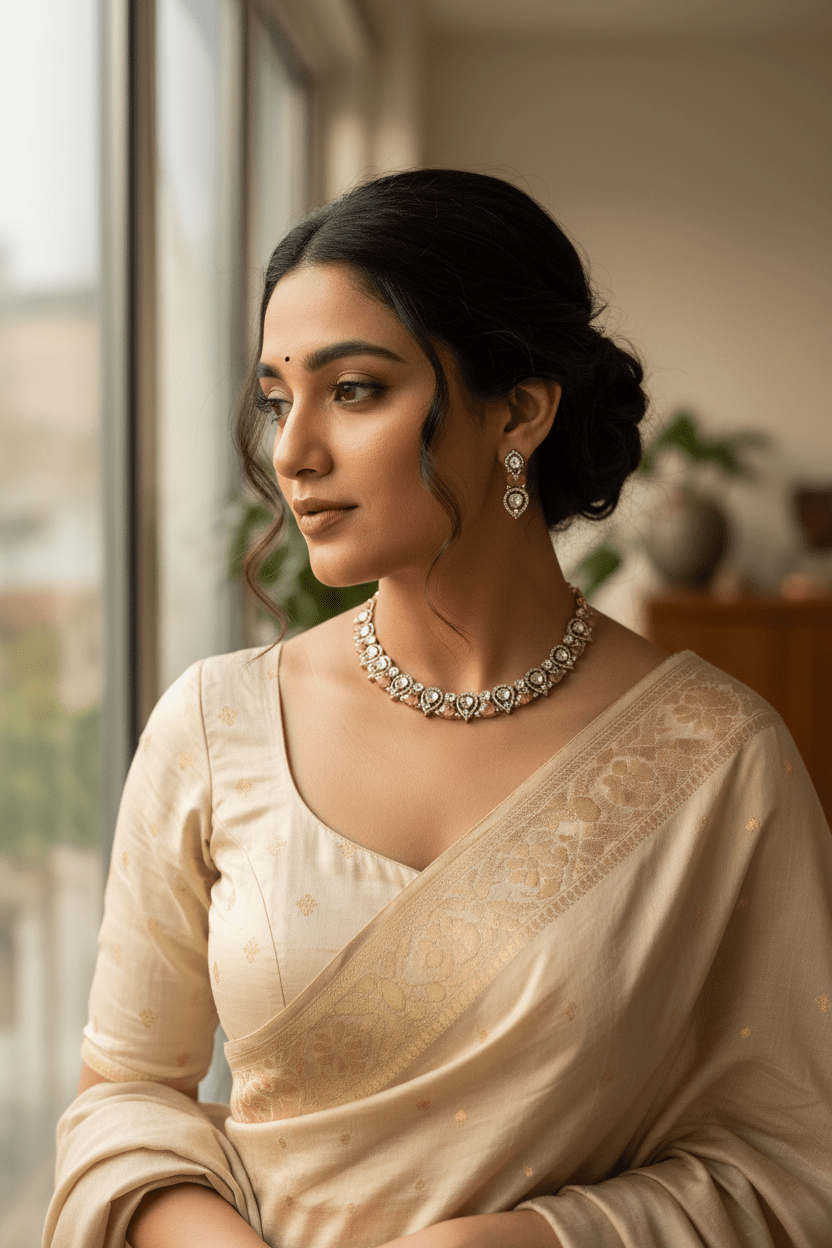 Tanvi Blush Pink Festive Necklace Set -