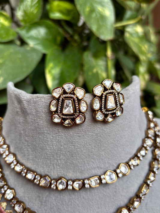 Myra Victorian Moissanite Layered Necklace Set -