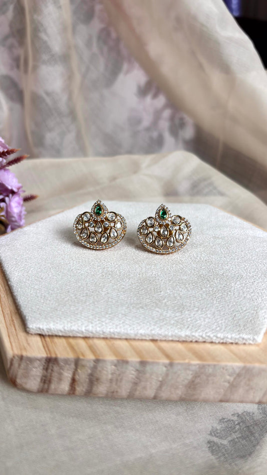 Kavya Pearl Floral Stud Earrings -