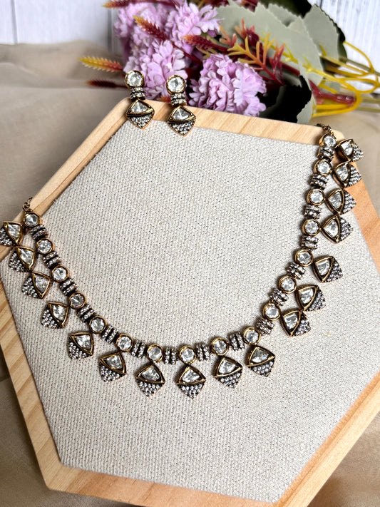 Saanvi Victorian Moissanite Necklace Set -