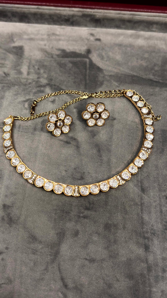 Avni Floral Moissanite Necklace Set -