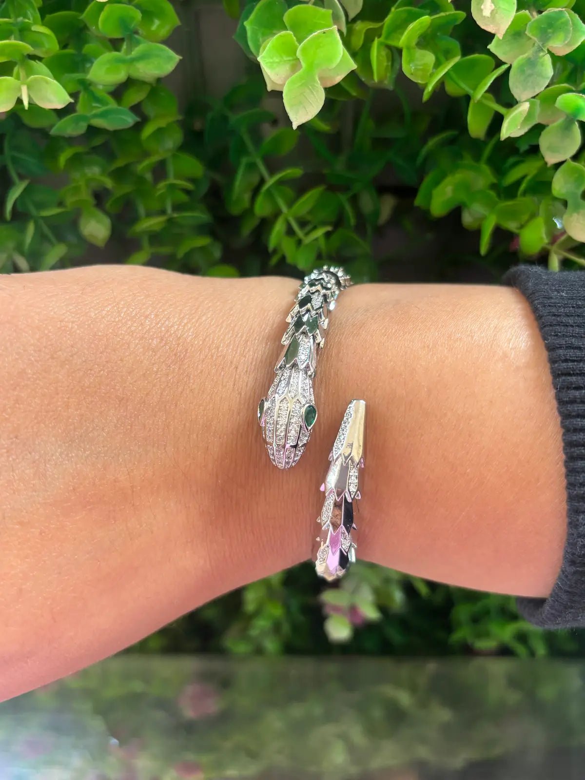 Serpent's Gaze Anti Tarnish Studed Bracelet -