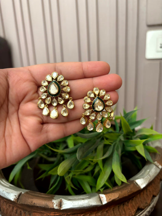 Mahira Royal Emerald Moissanite Earrings -