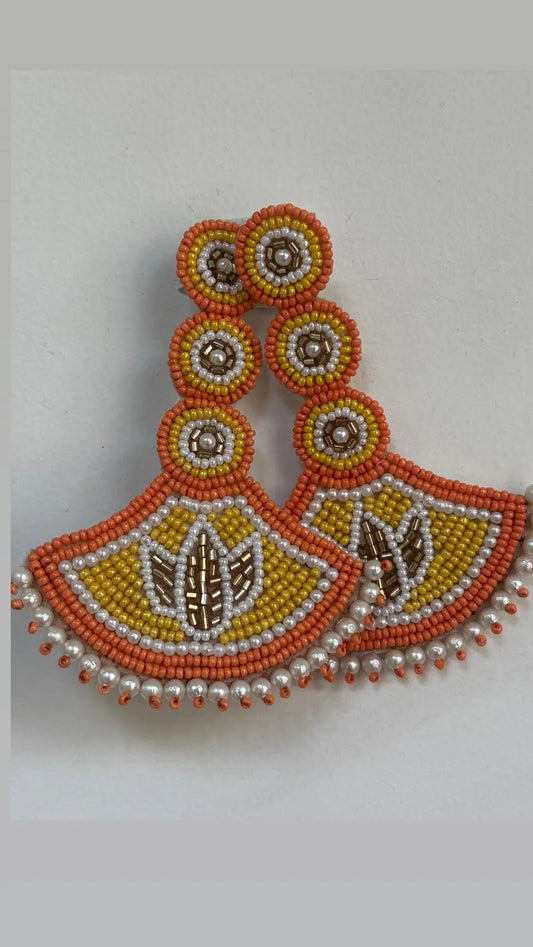 Sunkissed Aura Beaded Earrings - 