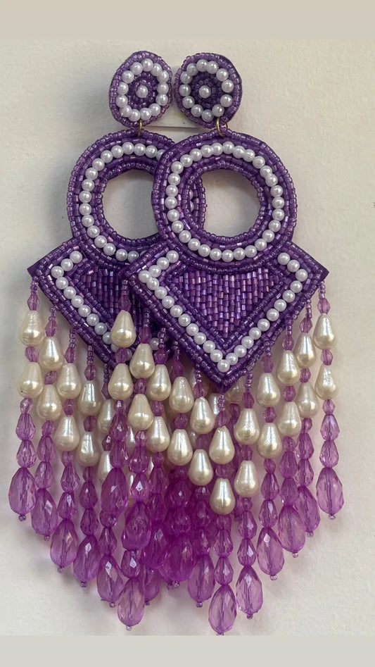 Jamuni Ghoomar Beaded Earrings - 