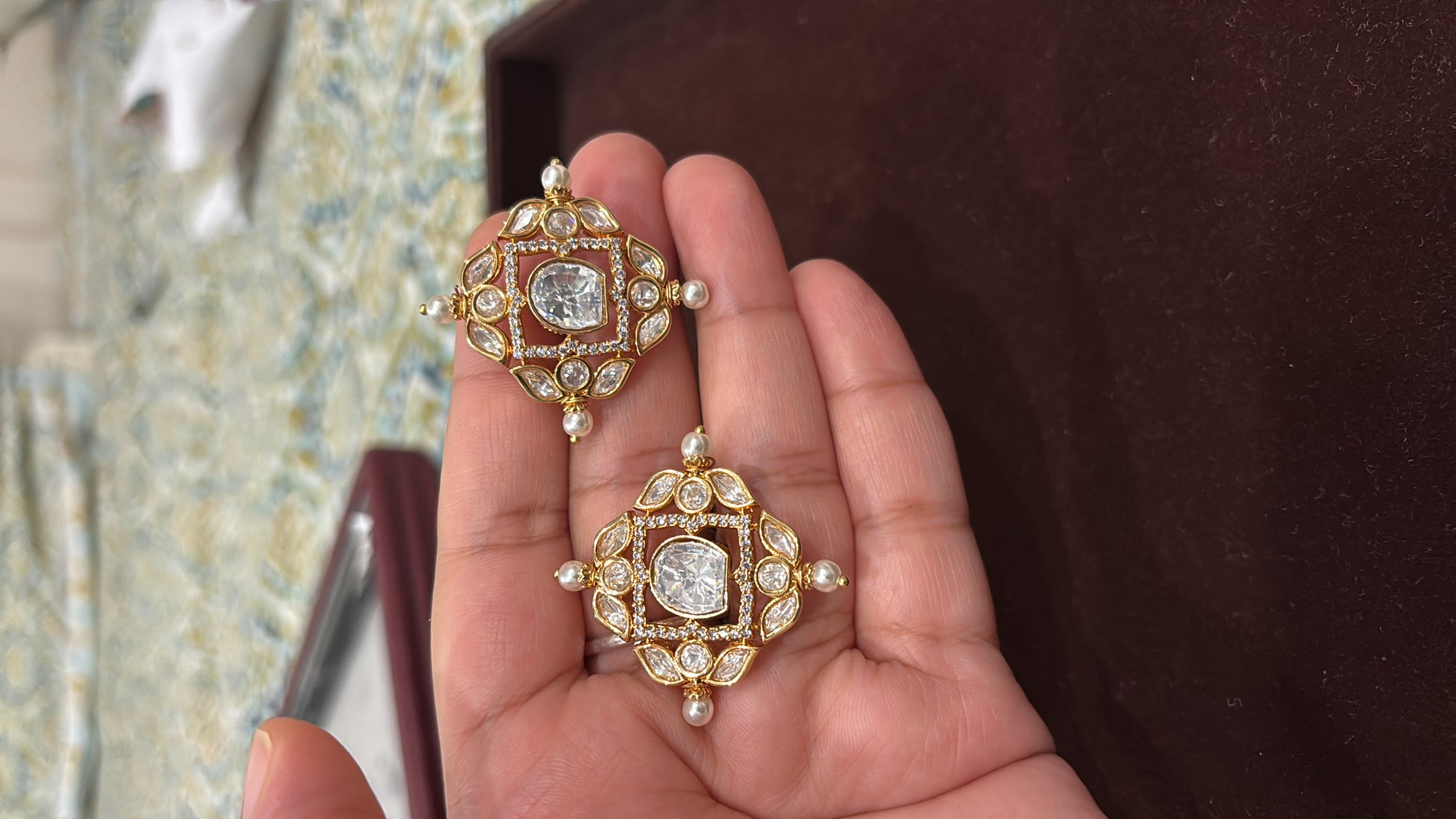 Zara Classic Polki Moissanite Studs - 