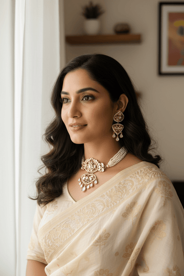 Gulnaar Moissanite Ruby Choker Set - 