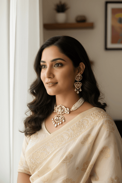 Gulnaar Moissanite Ruby Choker Set - 