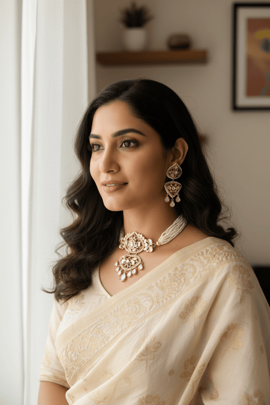 Gulnaar Moissanite Ruby Choker Set - 