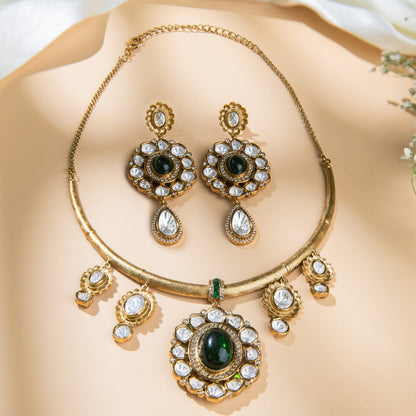 Emerald Moissanite Hasli set - N-24-N-O-1DYHY-VJ