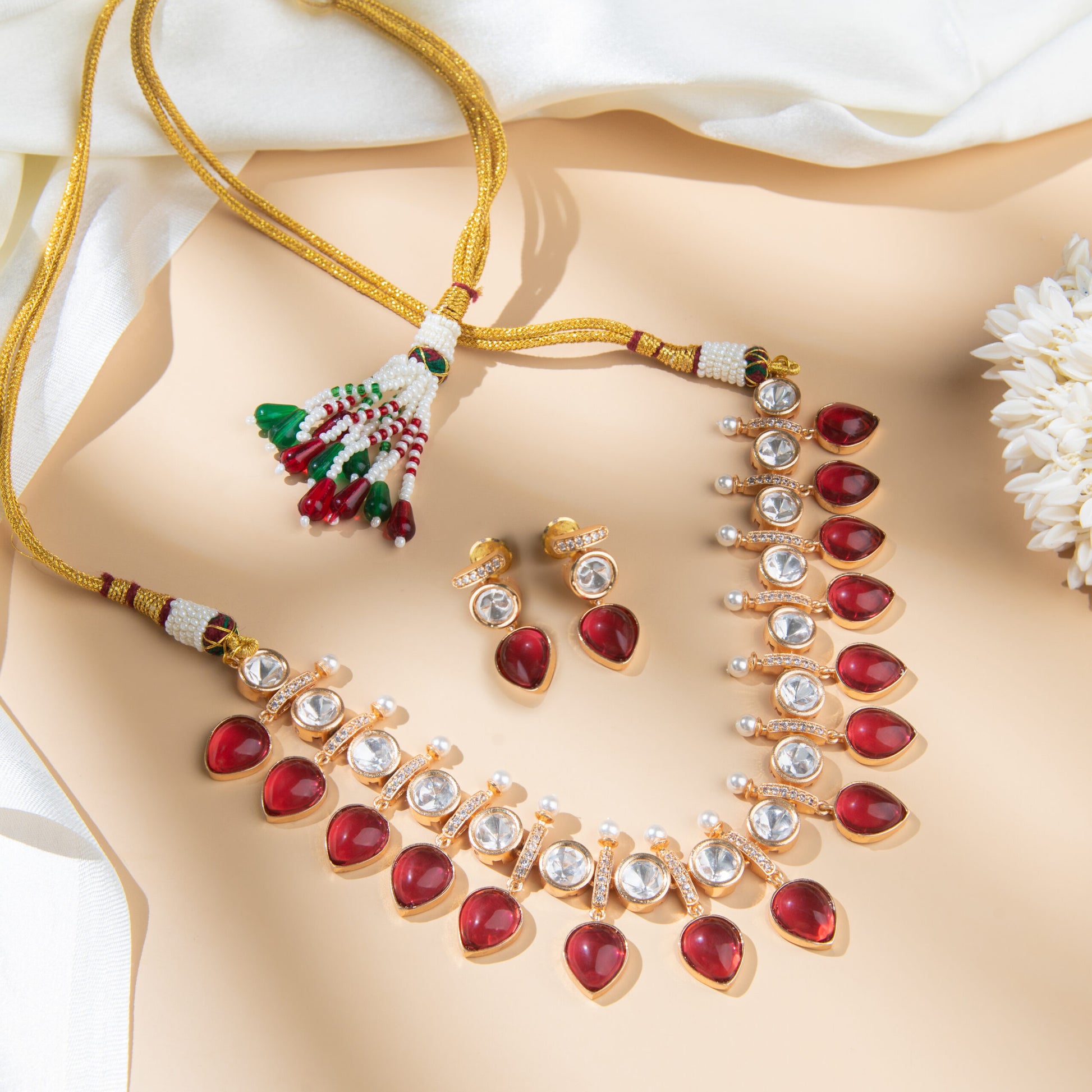 Ruby Polki Kundan Moissanite Set - N-24-N-O-1NHWY-VJ