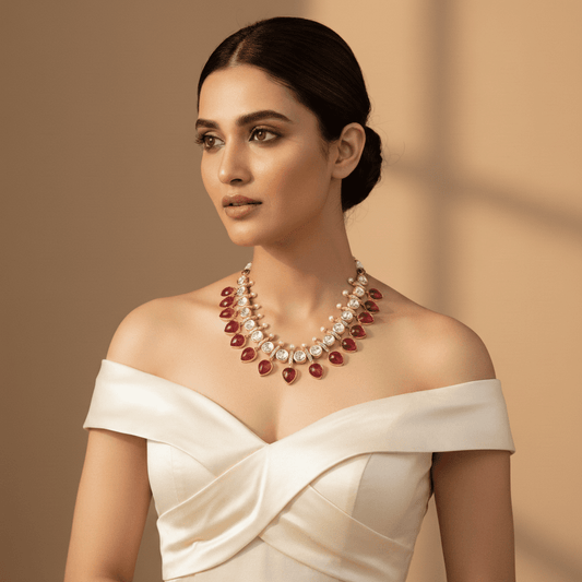 Ruby Polki Kundan Moissanite Set - N-24-N-O-1NHWY-VJ