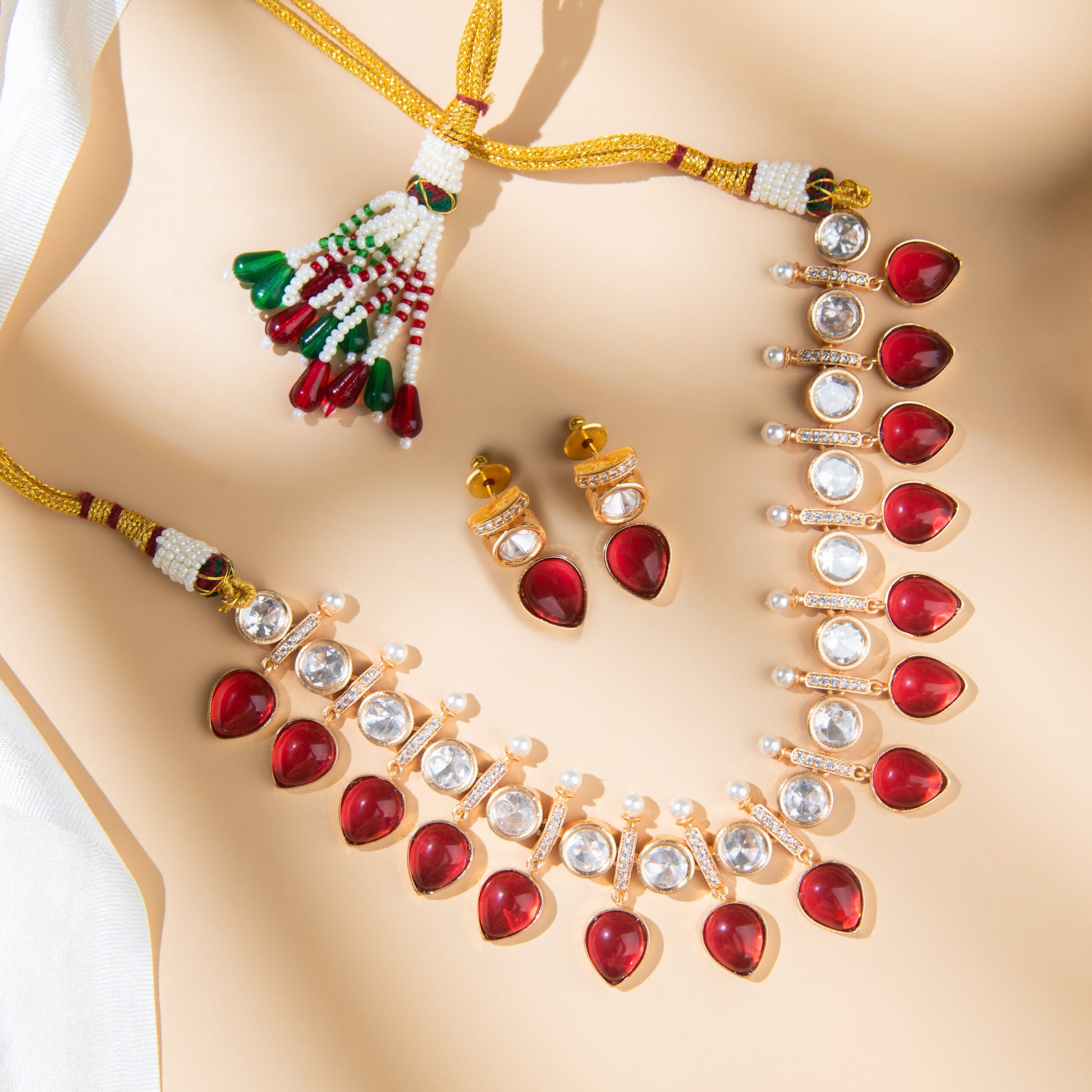 Ruby Polki Kundan Moissanite Set - N-24-N-O-1NHWY-VJ