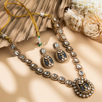 Kundan Black Elegance Necklace Set - N-24-N-O-1NSYY-VJ