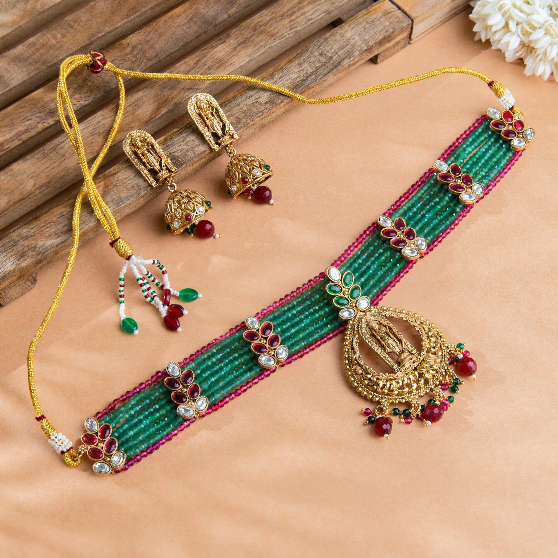 Ram Temple Necklace Set - N-24-N-O-1NBSY-VJ