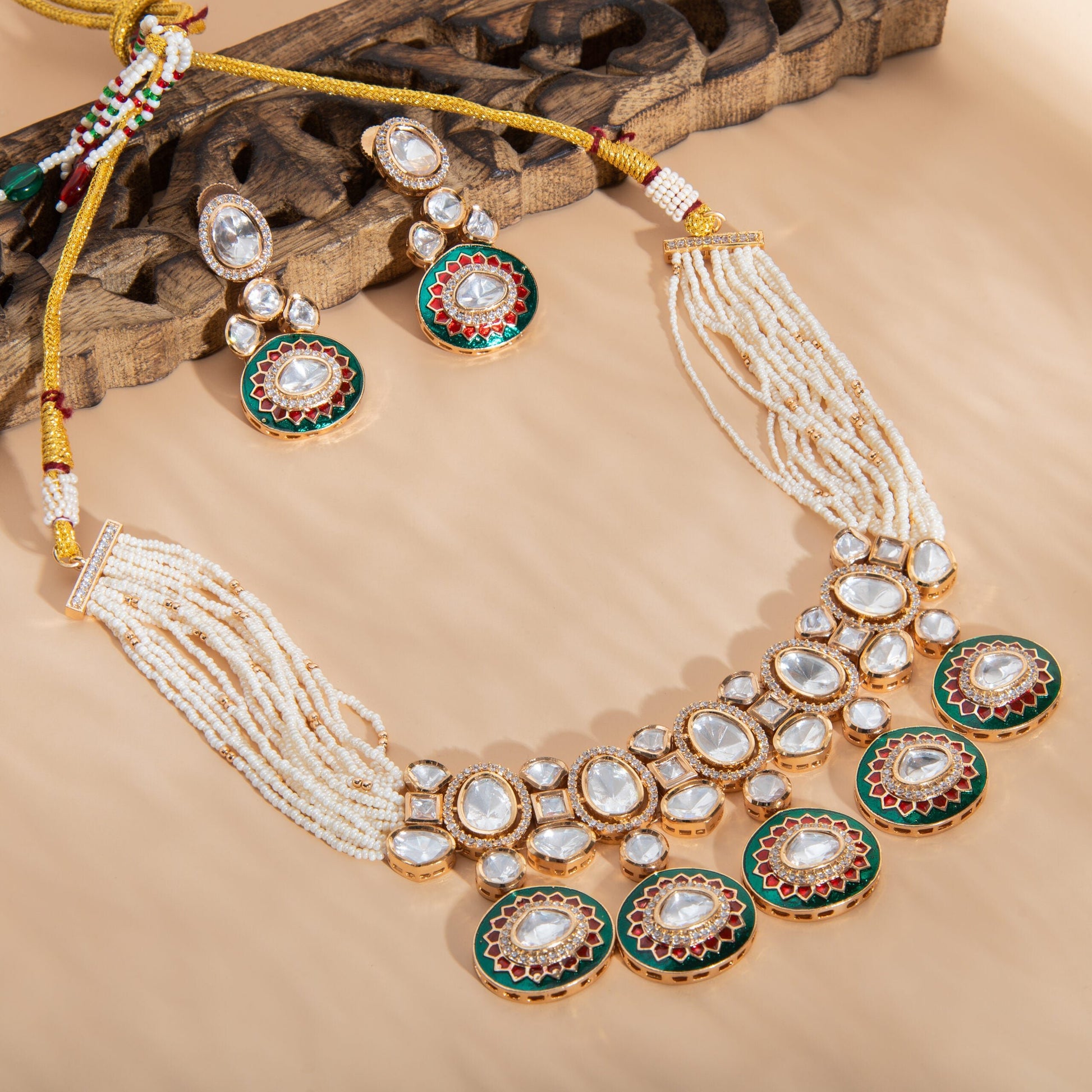 Graceful Glow Moissanite Polki Set - N-24-N-O-1DYSY-VJ