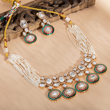 Graceful Glow Moissanite Polki Set - N-24-N-O-1DYSY-VJ