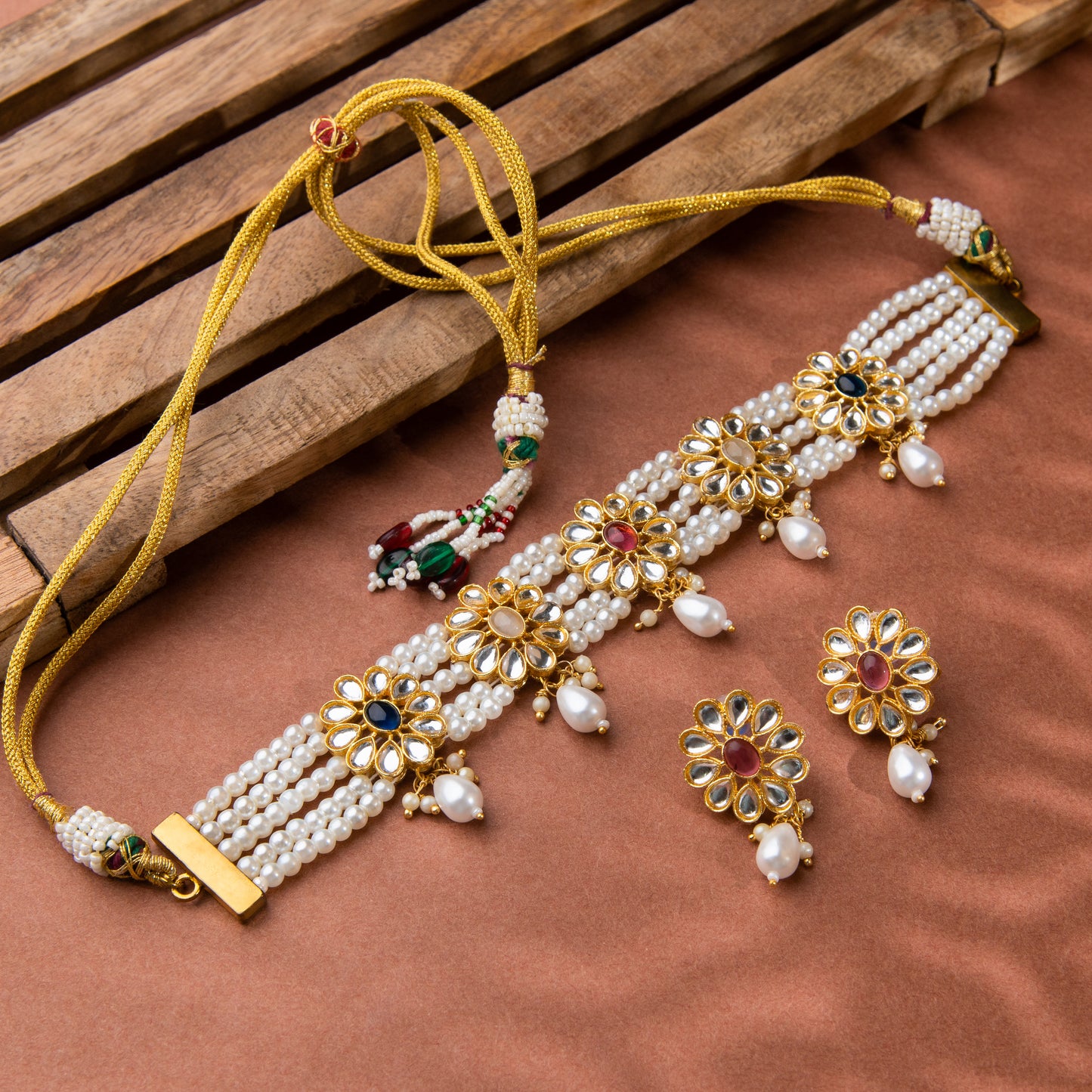 Petals & Pearls Choker Set - 