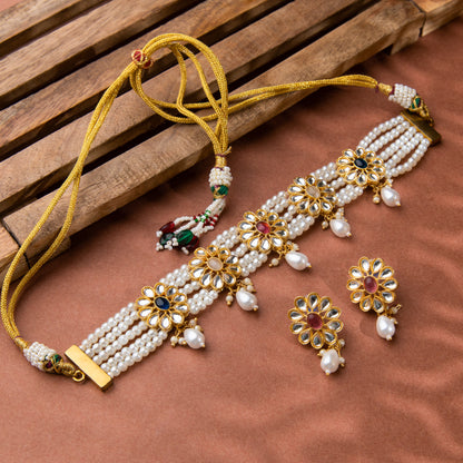 Petals & Pearls Choker Set - 