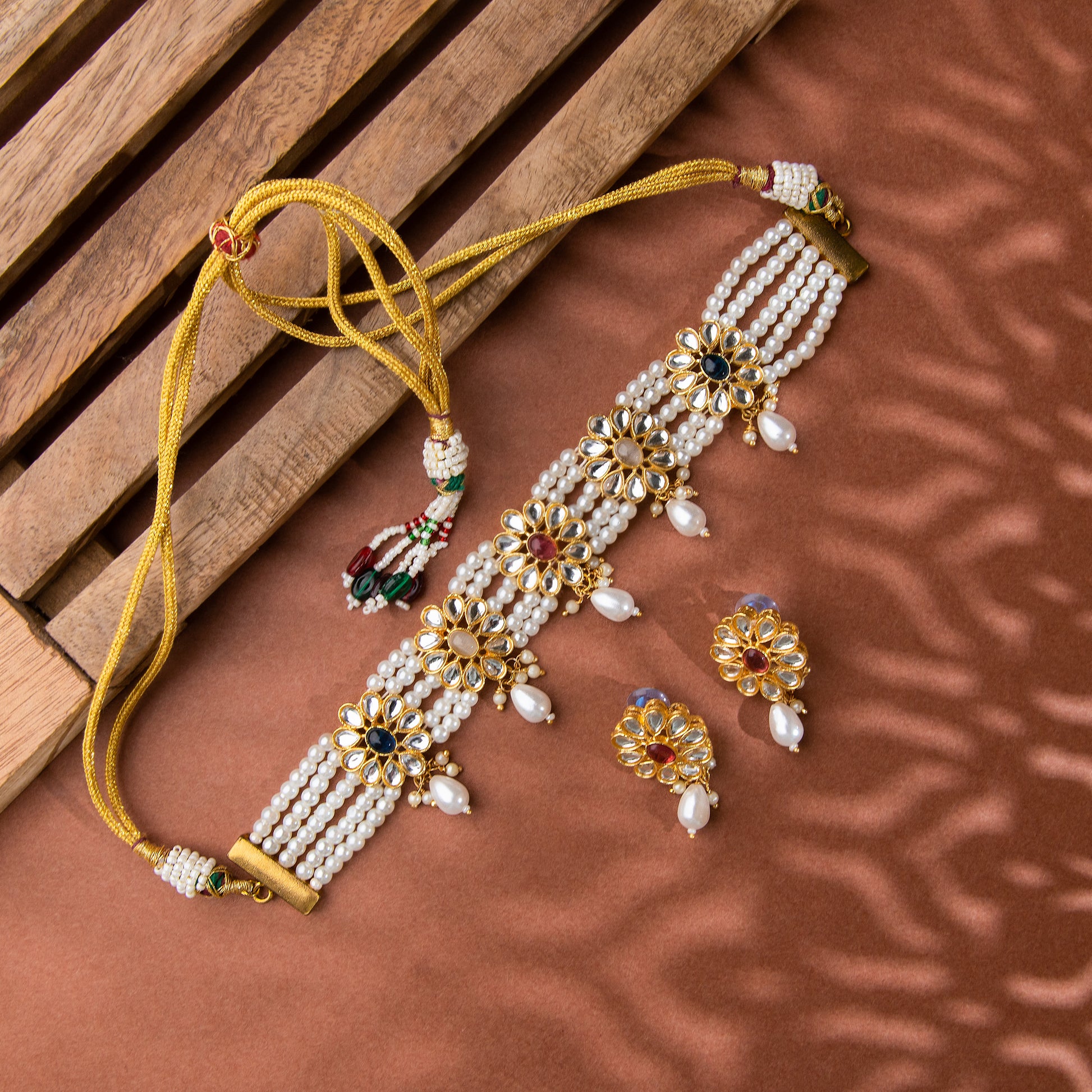 Petals & Pearls Choker Set - 