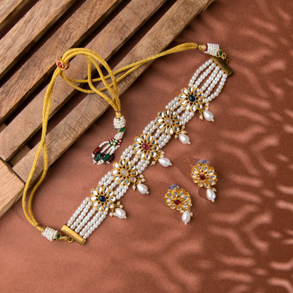 Petals & Pearls Choker Set - 