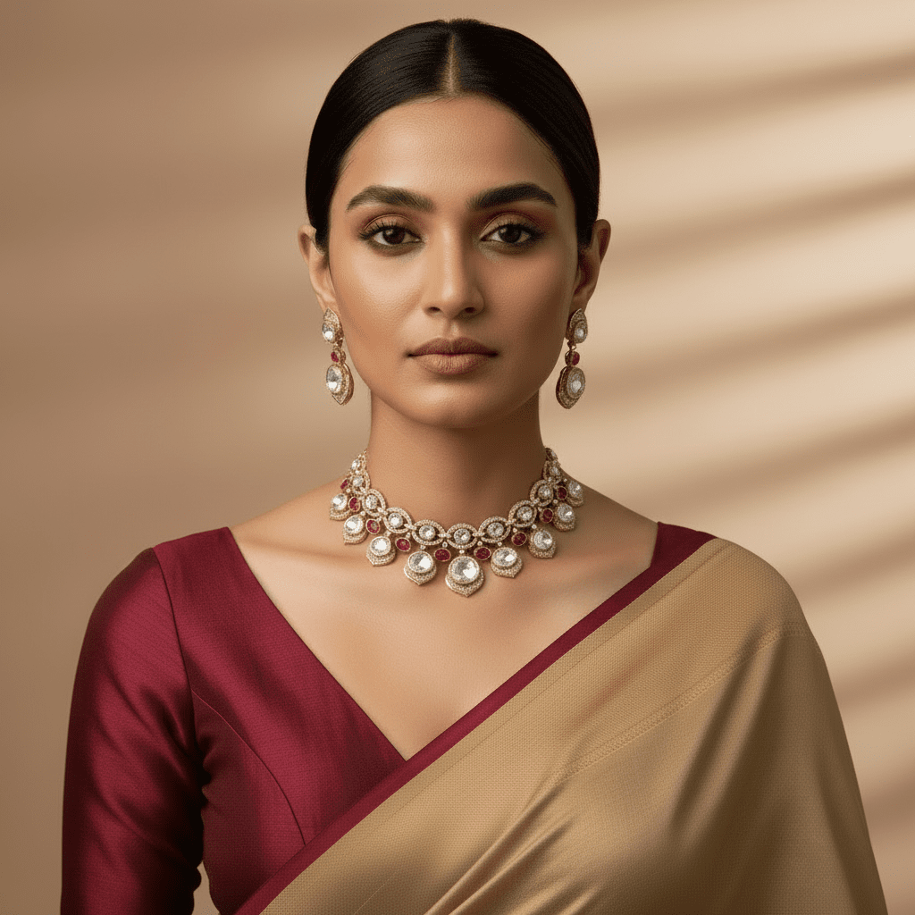 Ruby Radiance Necklace Set - N-24-N-O-1QYSY-VJ