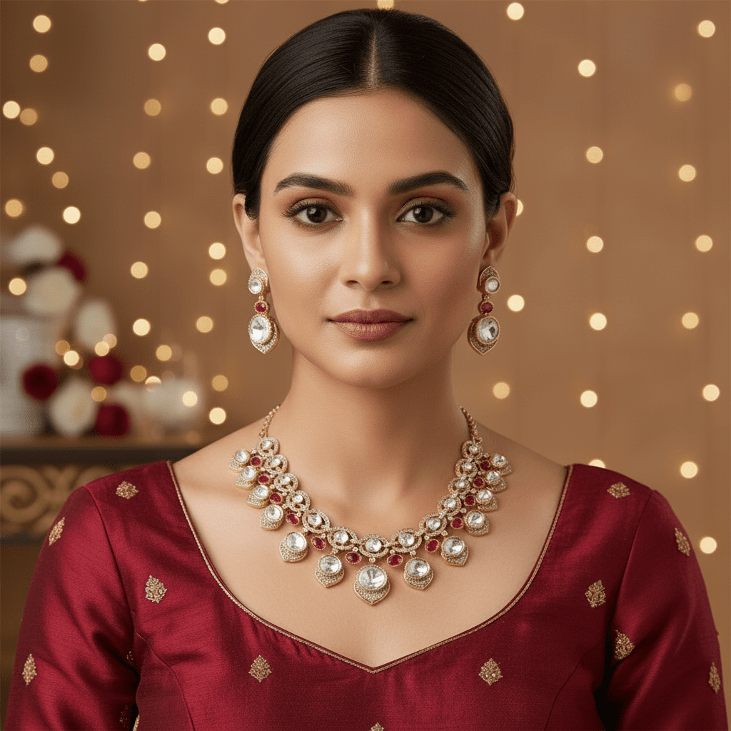 Ruby Radiance Necklace Set - N-24-N-O-1QYSY-VJ