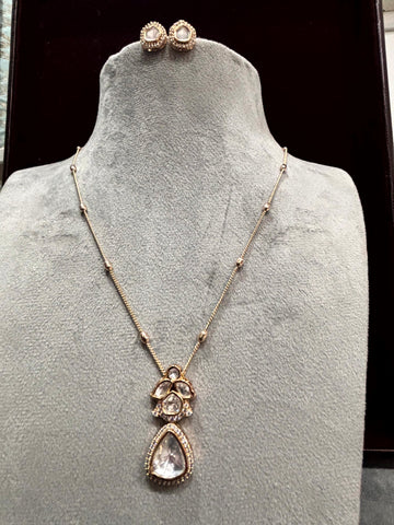 Mira Moissanite Pendant Necklace Set - 