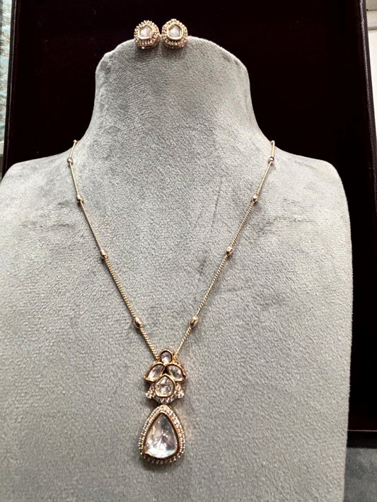 Mira Moissanite Pendant Necklace Set - 
