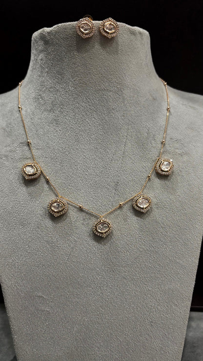 Anaya Moissanite Station Necklace Set