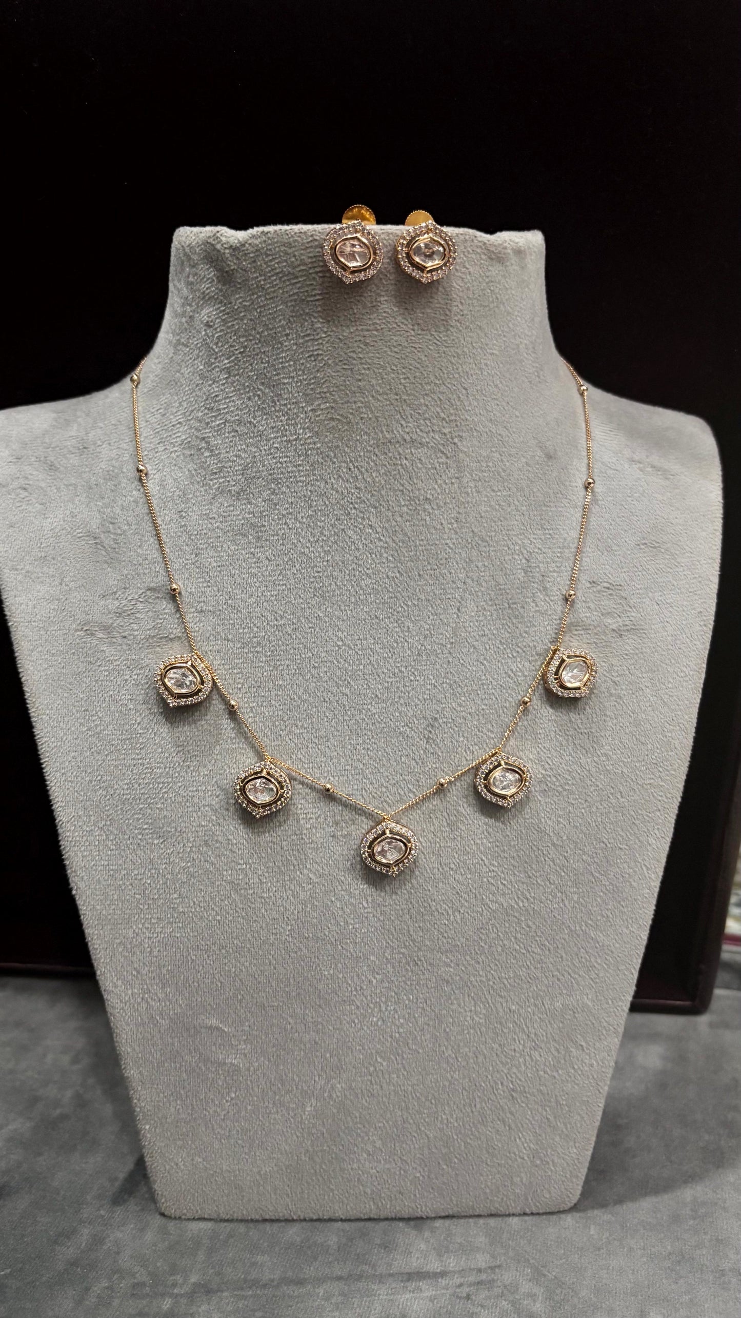 Anaya Moissanite Station Necklace Set