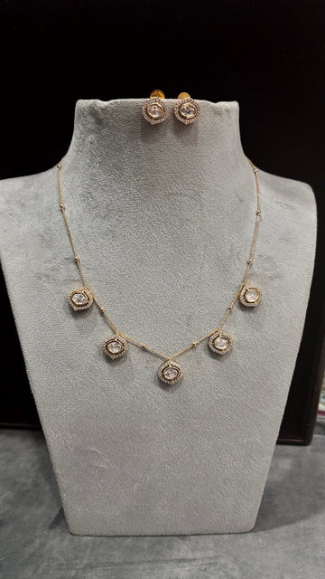 Anaya Moissanite Station Necklace Set - 