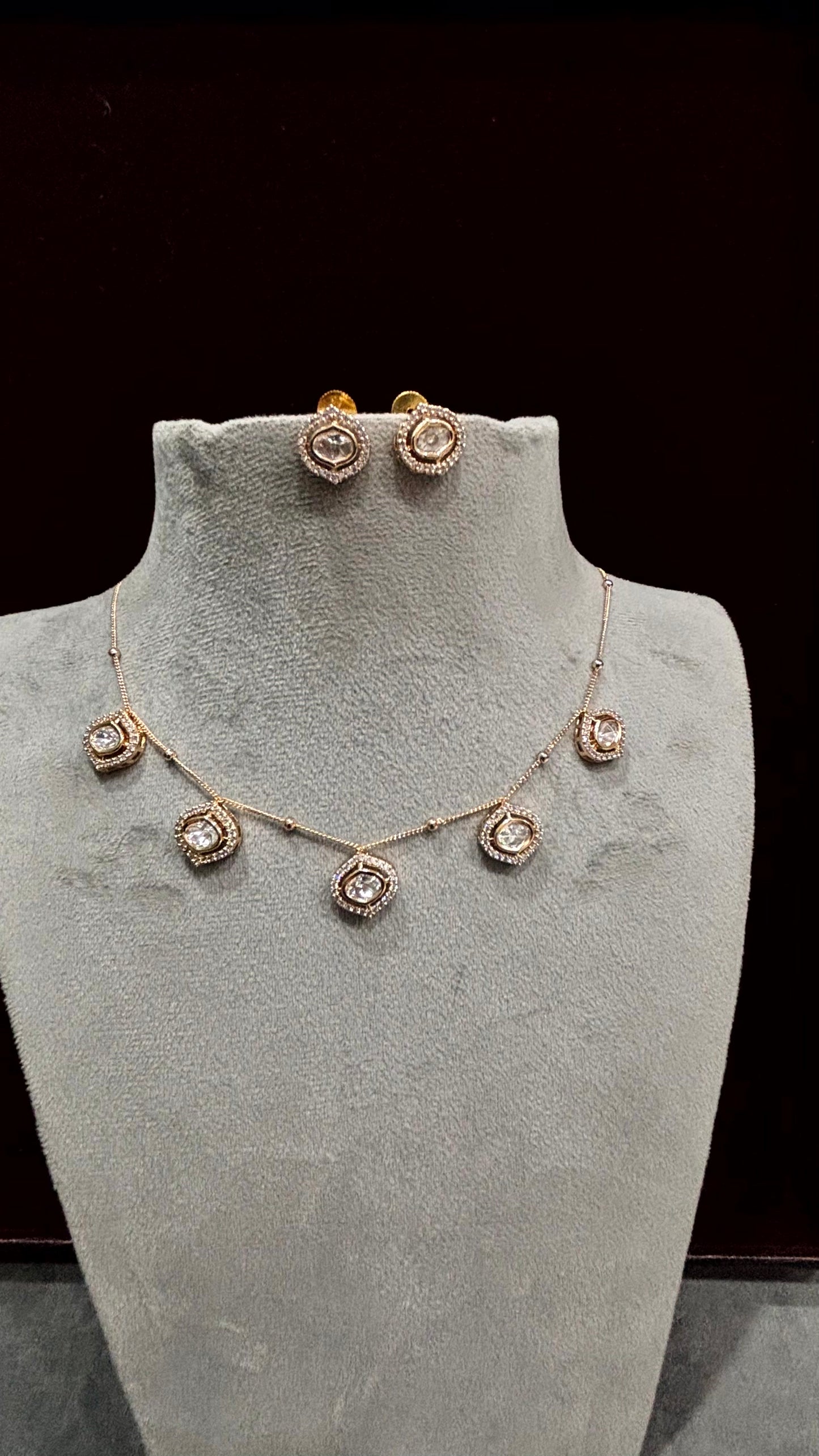 Anaya Moissanite Station Necklace Set