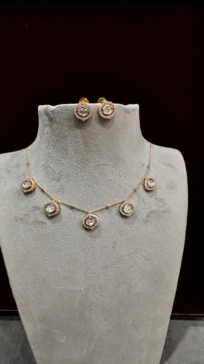 Anaya Moissanite Station Necklace Set