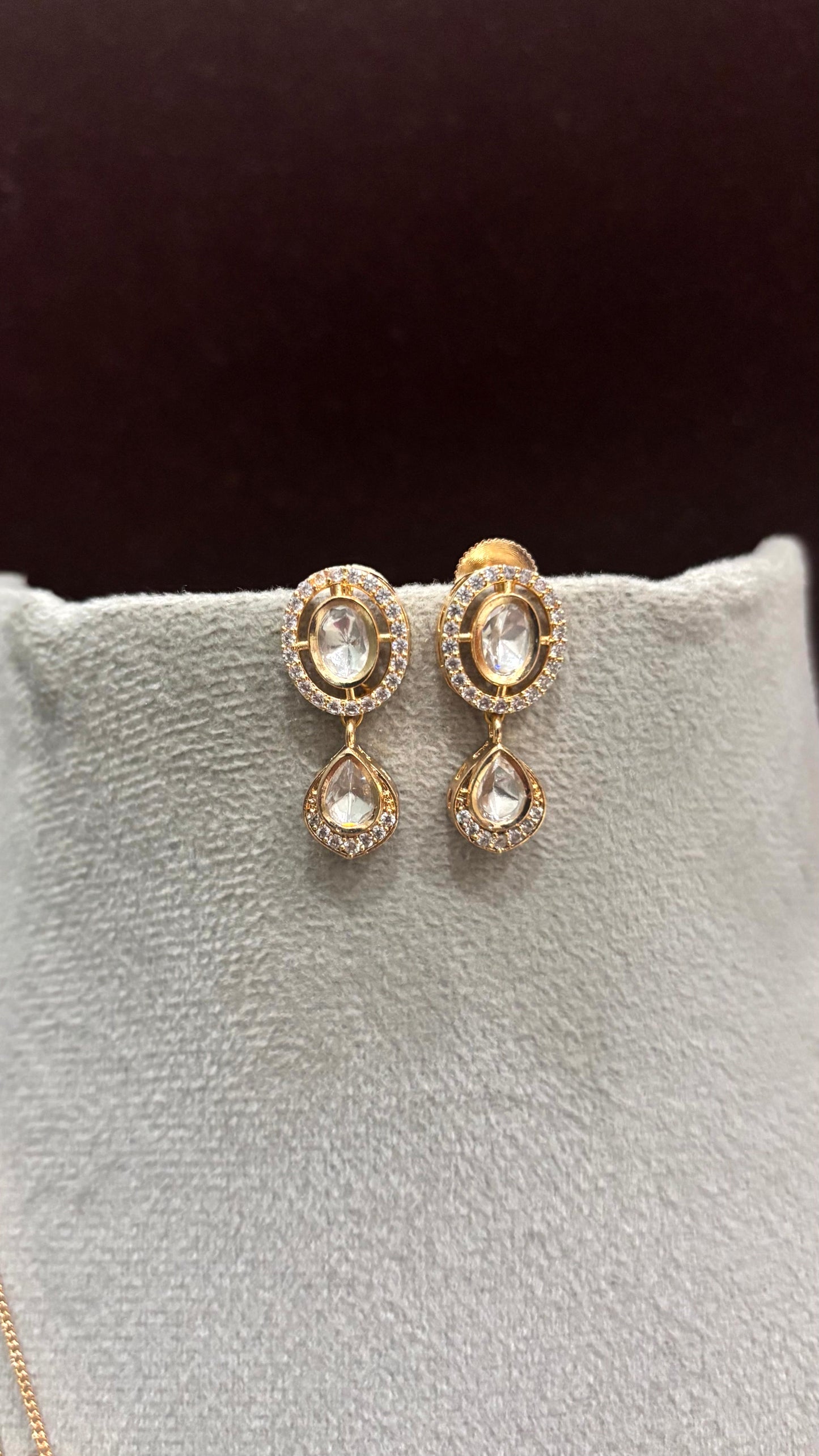Navya Pearl Drop Moissanite Pendant Necklace Set