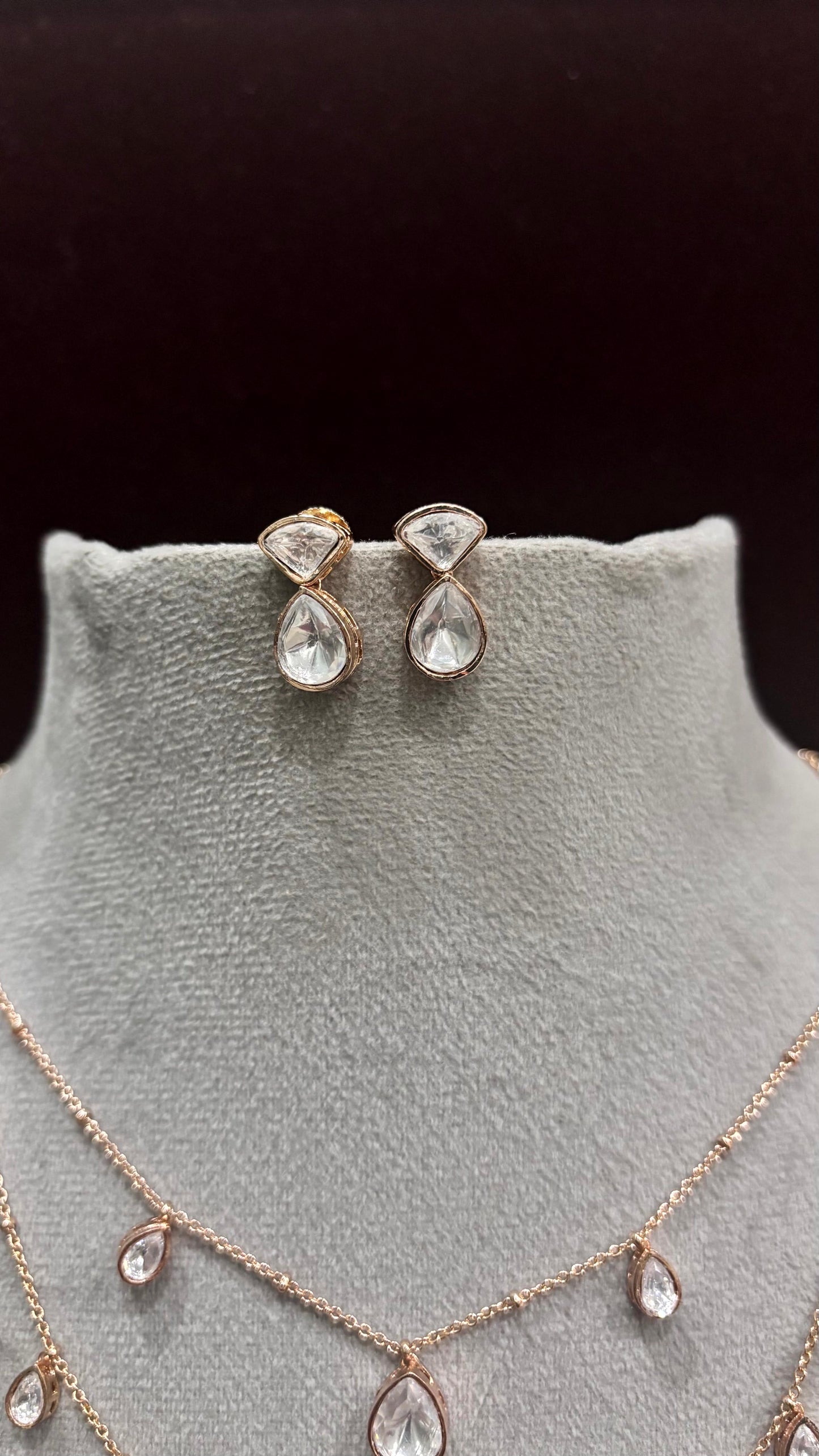 Kiara Pear Drop Layered Moissanite Necklace Set