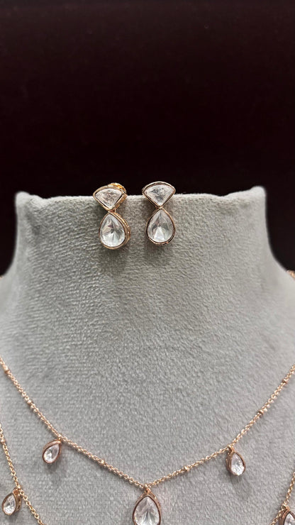 Kiara Pear Drop Layered Moissanite Necklace Set