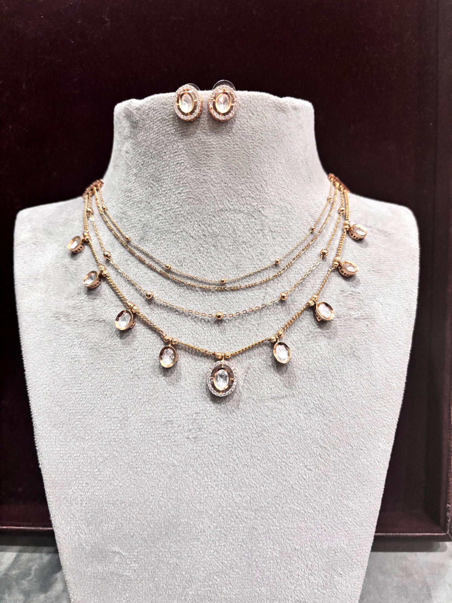 Nitya Layered Moissanite Necklace Set
