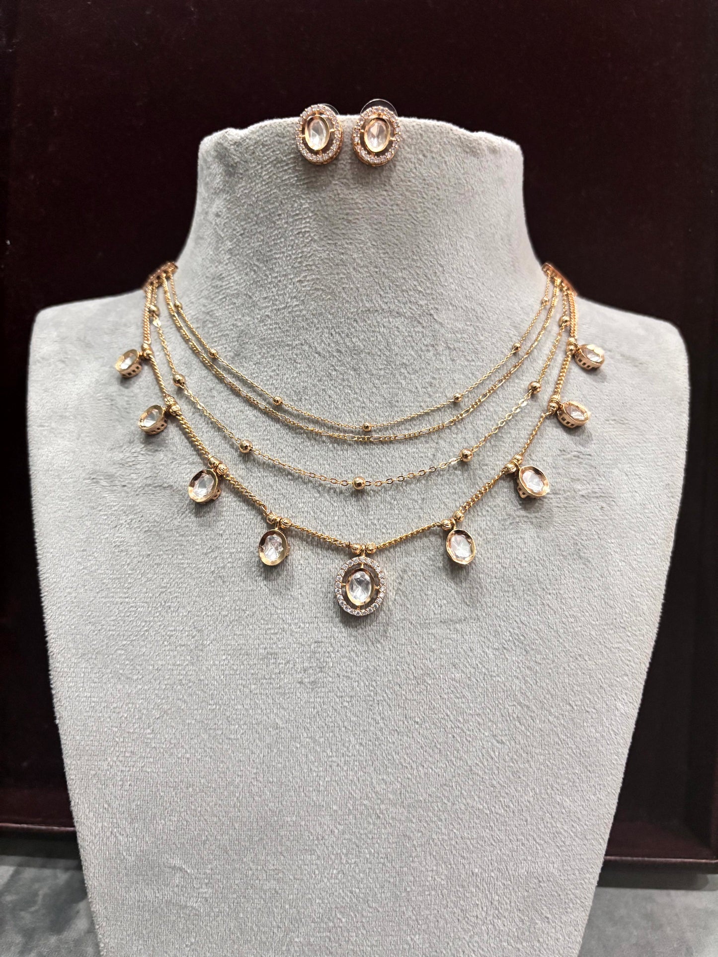 Nitya Layered Moissanite Necklace Set