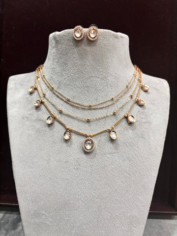 Nitya Layered Moissanite Necklace Set - 