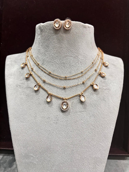 Nitya Layered Moissanite Necklace Set