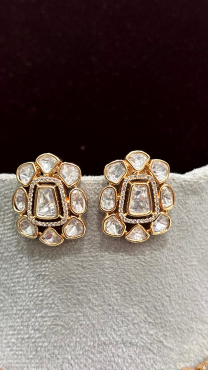 Myra Moissanite Double Layered Necklace Set