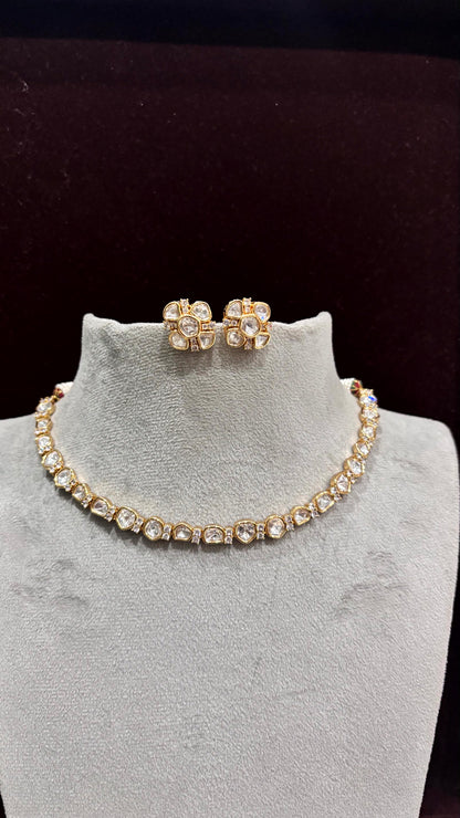 Myra Moissanite Single Layer Necklace Set