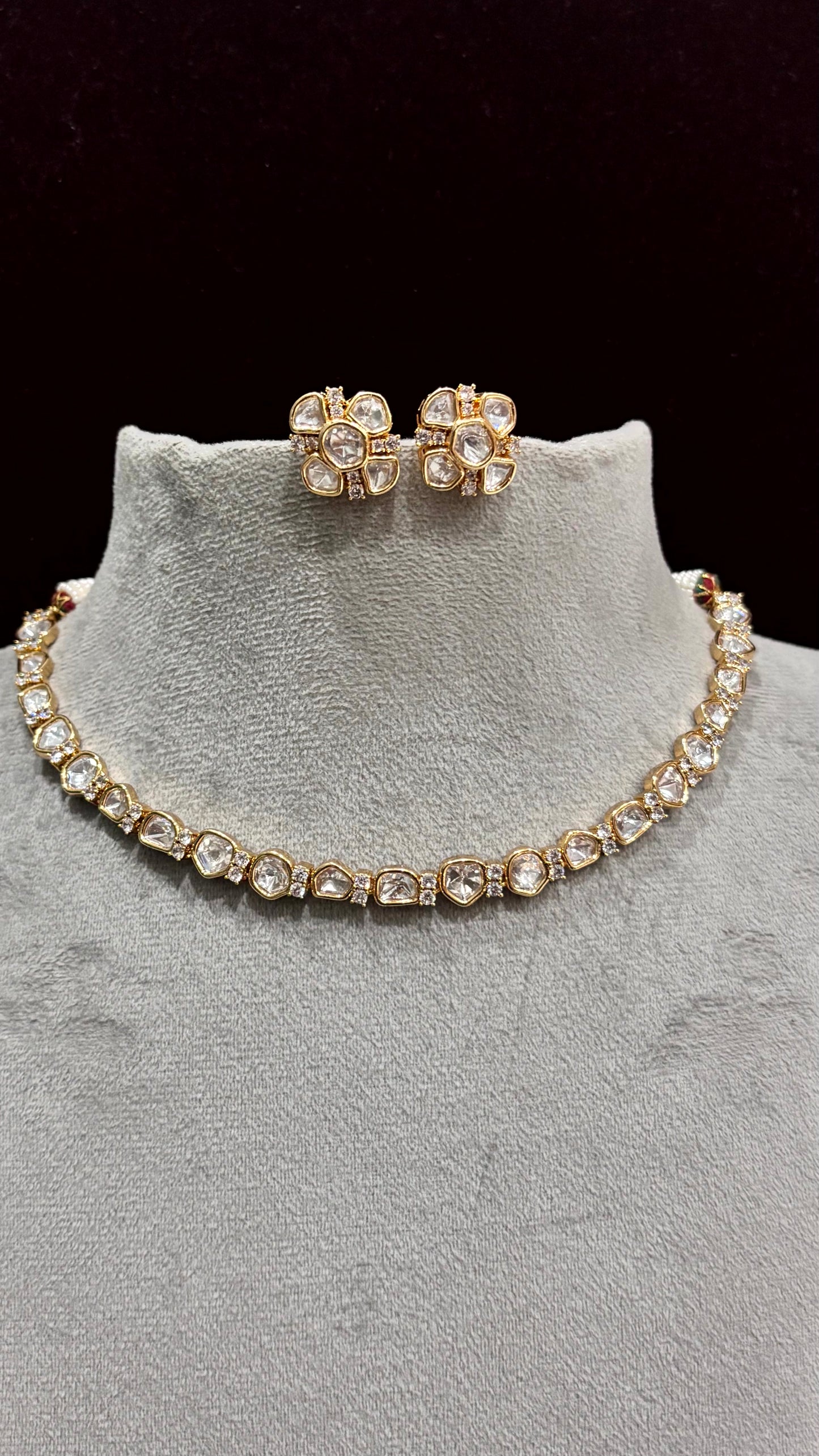 Myra Moissanite Single Layer Necklace Set
