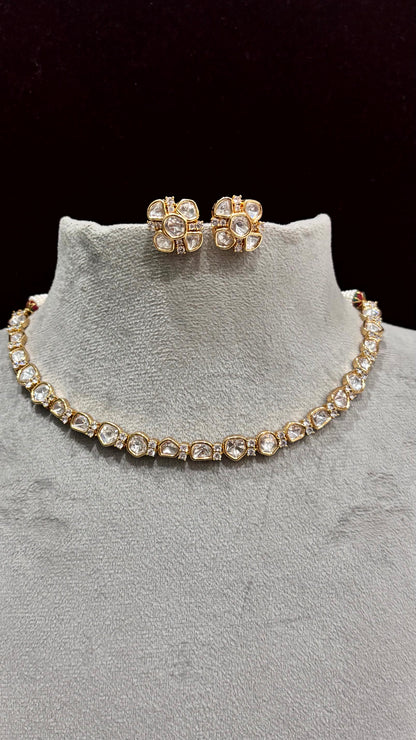 Myra Moissanite Single Layer Necklace Set