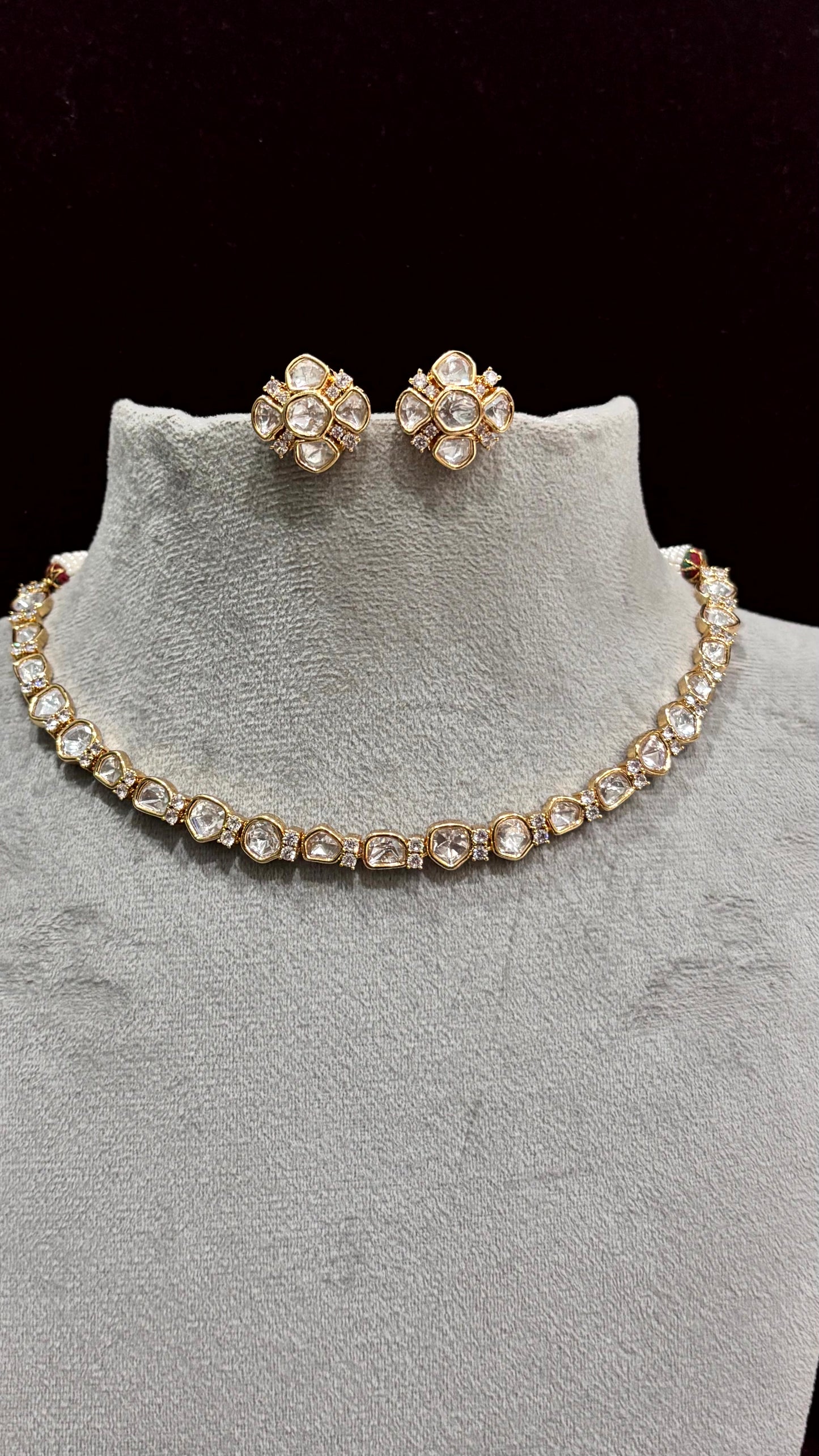 Myra Moissanite Single Layer Necklace Set